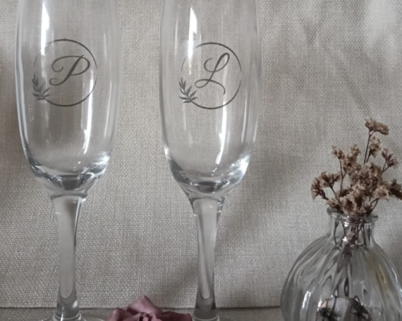 Copas de cava grabadas a láser